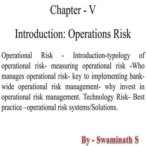 Chapter 5 - Risk Management - 2nd Semester - M.Com - Bangalore University