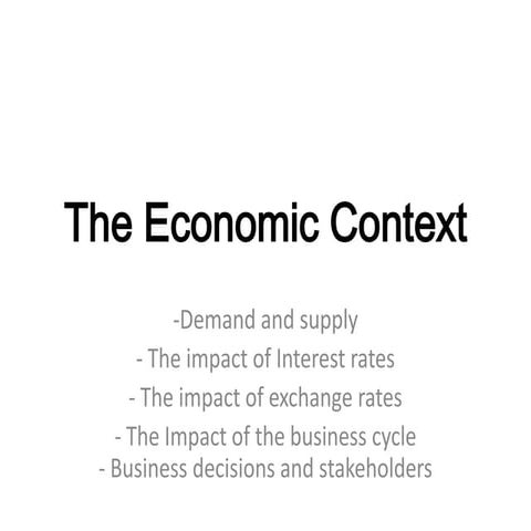 Chapter 5   the economic context
