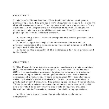 CHAPTER 5 2. Melissa’s Photo Studio offers both individual and.docx