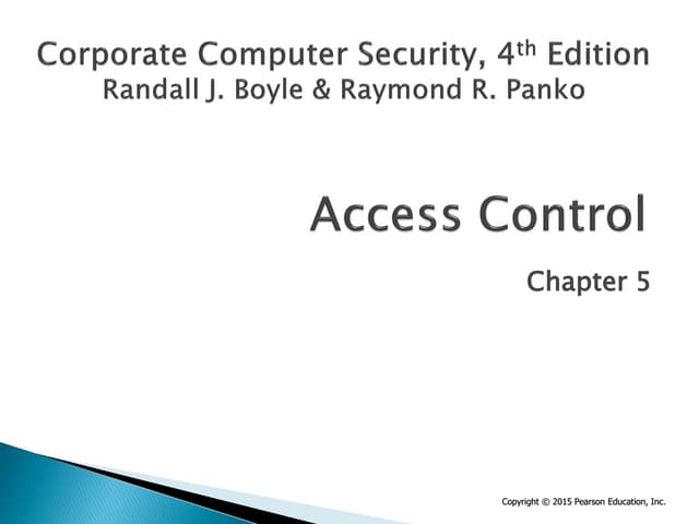 Chapter # 5 Access Control on networking
