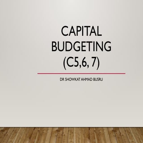 Chapter of corporate finance of capital budegting