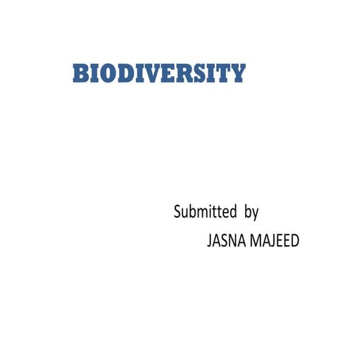  Biodiversity and conservation