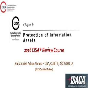 CISA Training - Chapter 5 - 2016