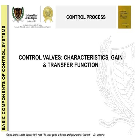 CONTROL VALVES: CHARACTERISTICS, GAIN & TRANSFER FUNCTION 