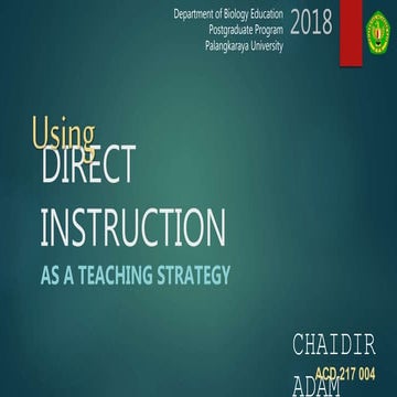 Chapter 5 Direct Instruction - Chaidir Adam 2018