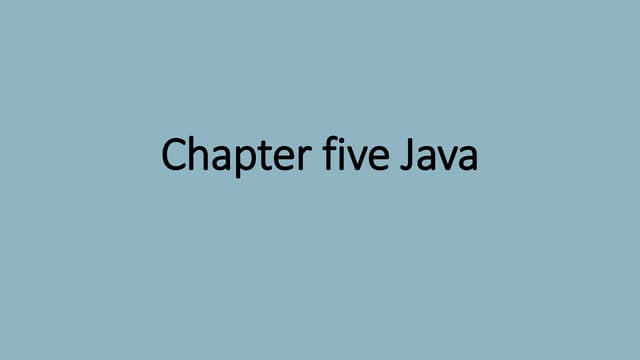 Chapter 5 java