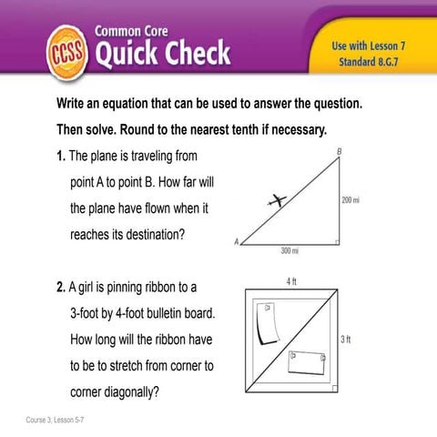 (8) Lesson 5.7 - Distance on the Coordinate Plane