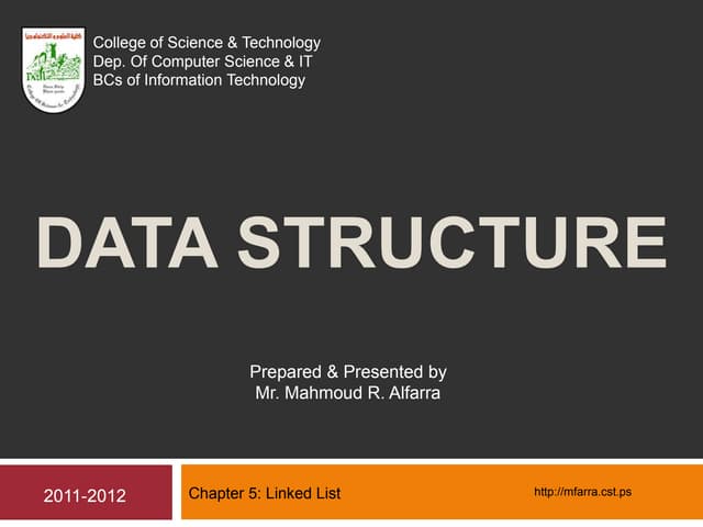 Chapter 5: linked list data structure | PPT