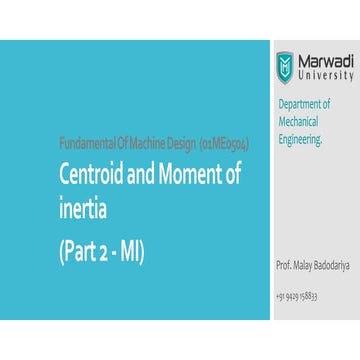 Moment of Inertia by Prof. Malay Badodariya