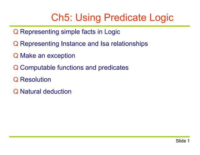  Predicate logic