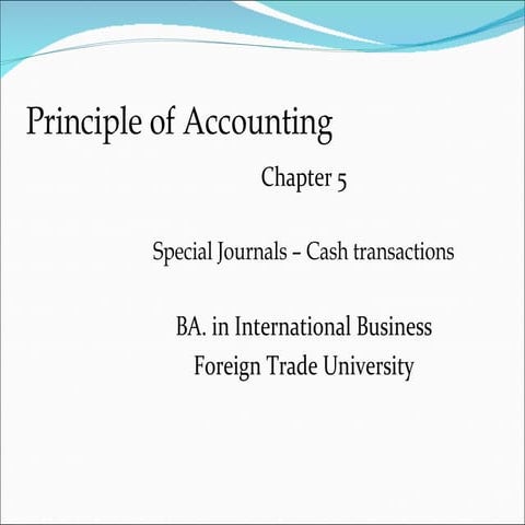 Chapter 5 special journals cash transactions clc