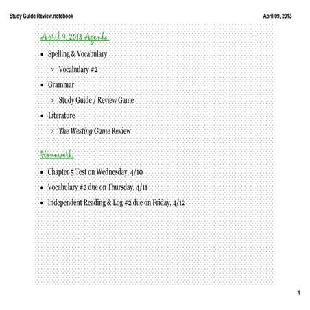 Chapter 5 Study Guide Review