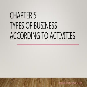 Chapter 5 types of business according to activities