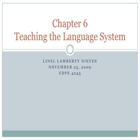 Teaching the Language System | PPT