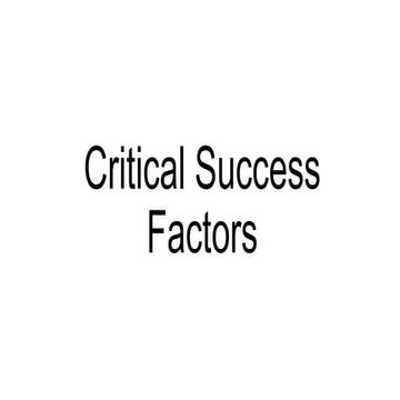 Chapter 6 Information System-Critical Success Factor