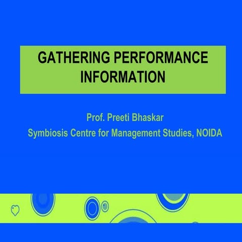 Unit- 6.	Gathering performance information