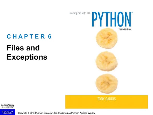 Files and Exceptions