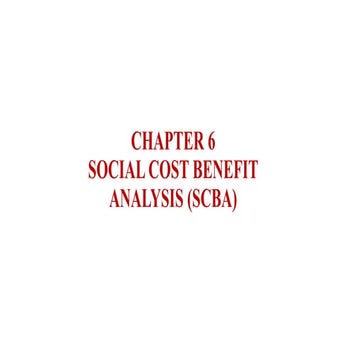 Social cost benefit analysis (SCBA) course