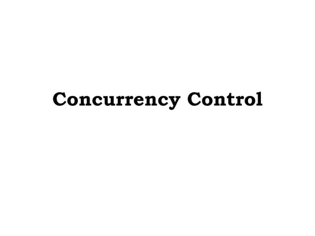 Concurrency Control in Database Management System