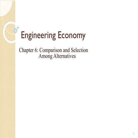 Comparing alternatives in Engineering Economics and Management | PDF