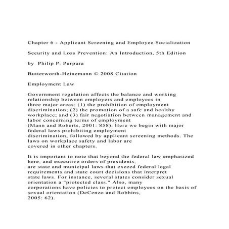 Chapter 6 - Applicant Screening and Employee Socialization.docx