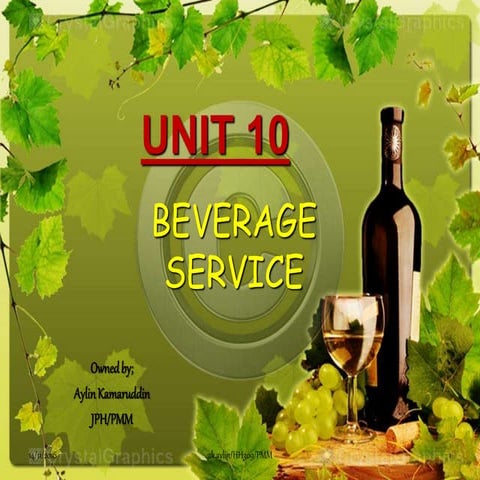 Chapter 6   Beverage Service (2)