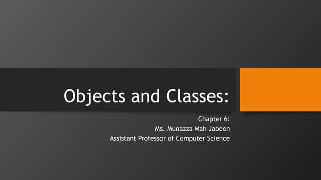 Objects and Classes