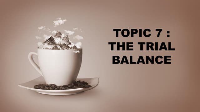CHAPTER 6 - THE TRIAL BALANCE OF ACCOUNTING