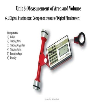Chapter 6 area & volume measurement, Digital Planimeter