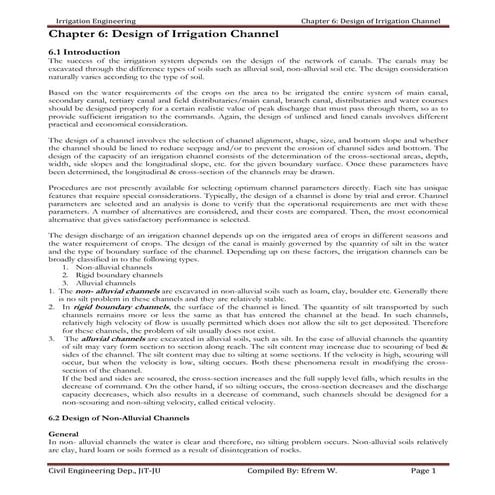Chapter 6 design of irrigation channel1