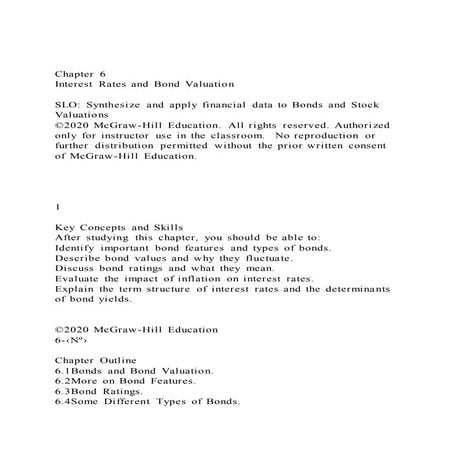 Chapter 6interest Rates And Bond Valuationslo Synthesize Docx