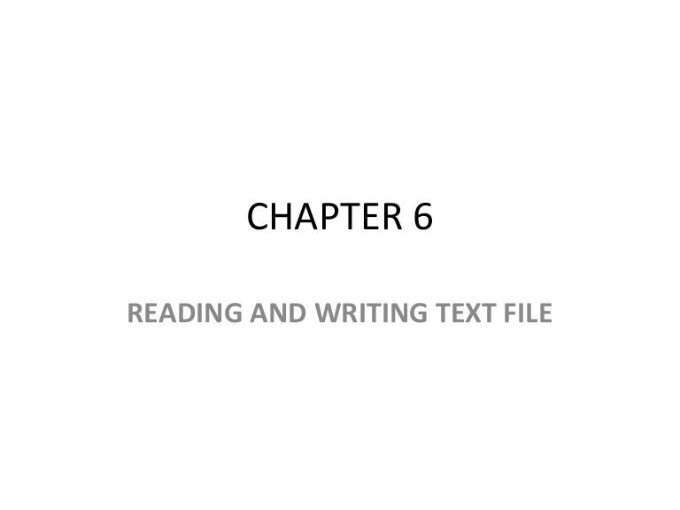 Chapter 6 Java Io File