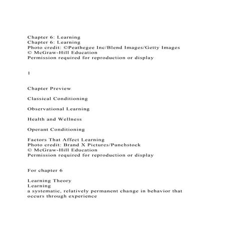 Chapter 6 LearningChapter 6 LearningPhoto credit ©Peatheg