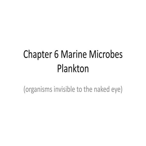 Chapter 6 marine microbes
