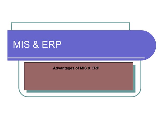 Chapter 6 Mis And Erp