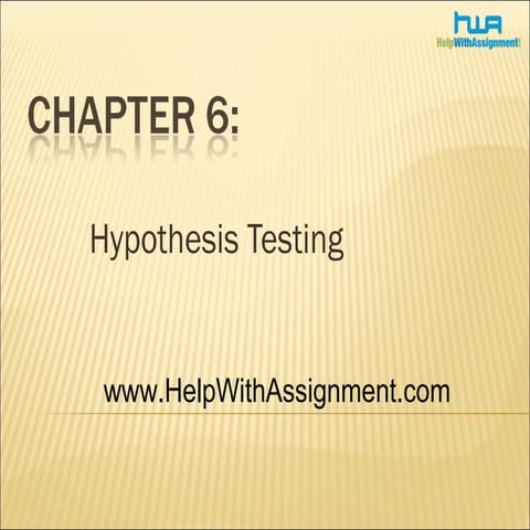 Hypothesis Testing Assignment Help