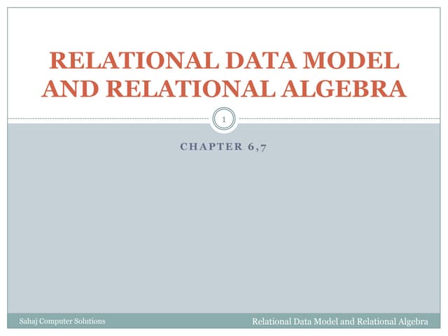 Chapter  6  relational data model and relational