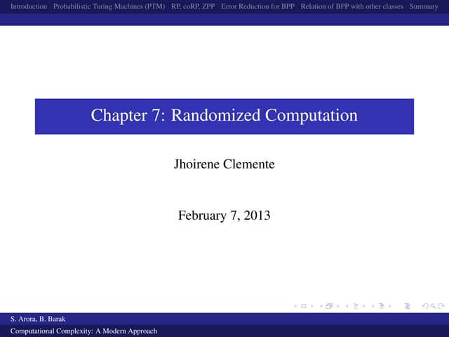 Randomized Computation