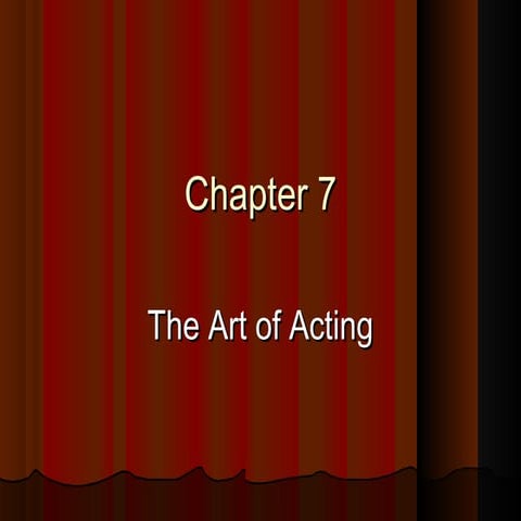 Chapter 7: The Art of Acting