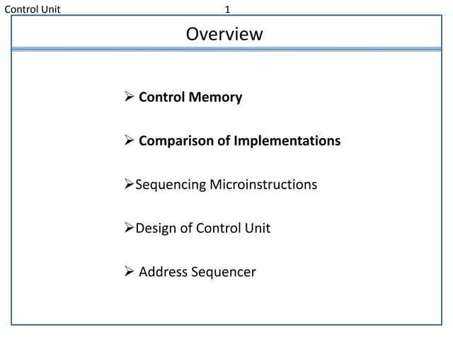 Control Memory