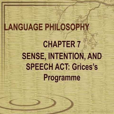 LANGUAGE PHILOSOPHY: SENSE, INTENTION, AND SPEECH ACT