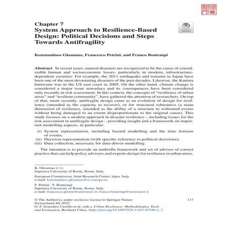 System Approach to Resilience-Based Design: Political Decisions and ...