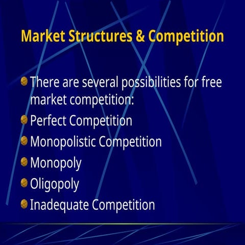 Descripción general de las características de un mercado