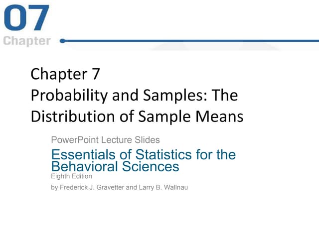 Chapter 7 statistics for the behavioural sciences | PDF