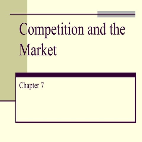 Chapter 7   competition and the market