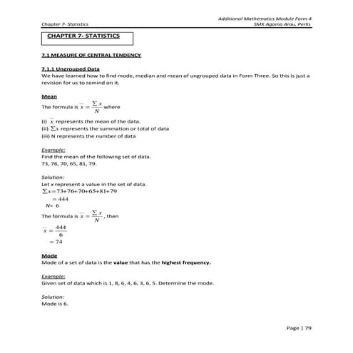 Chapter 7 statistics | PDF