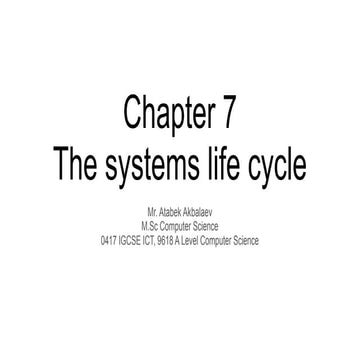 Comprehensive Overview of the Systems Life Cycle in Software ...