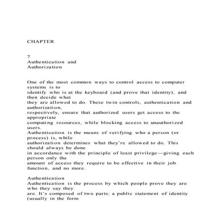CHAPTER  7 Authentication and Authorization On