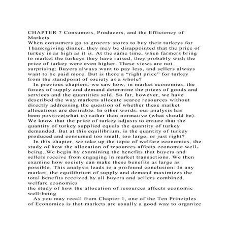 CHAPTER 7 Consumers, Producers, and the Efficiency of MarketsWhe.docx