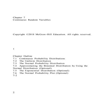 Chapter 7Continuous Random VariablesCopyright ©201